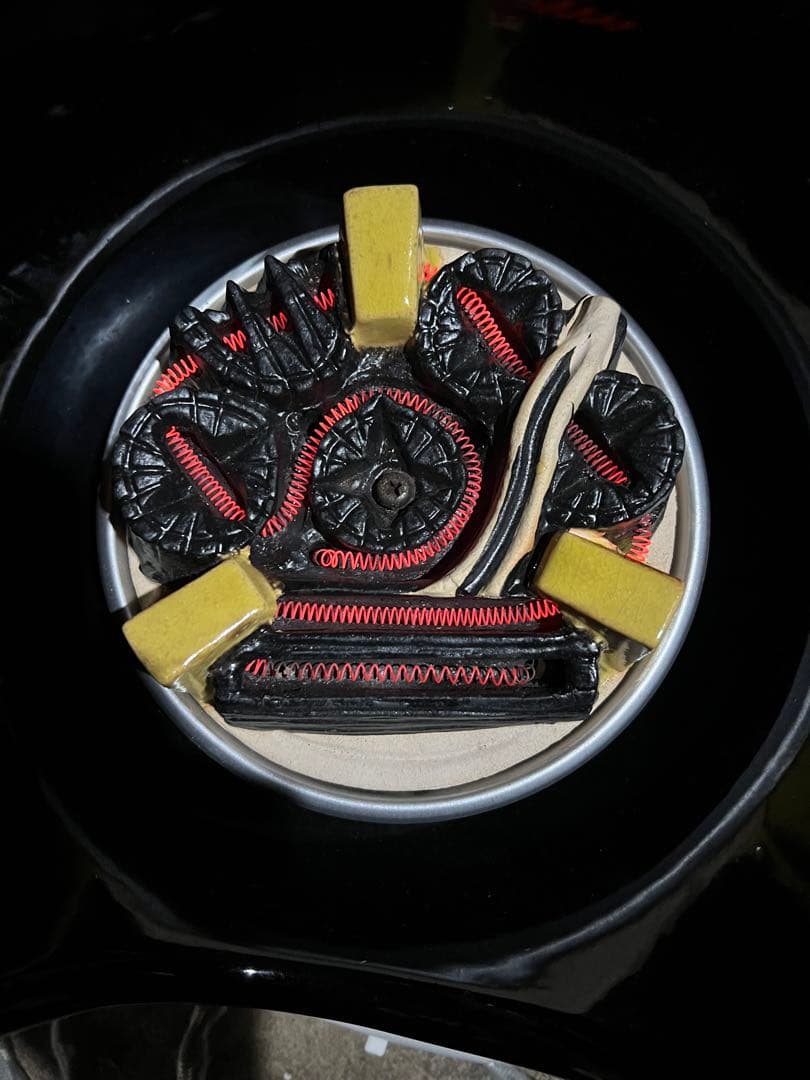 釜師 畠春斎 千筋 富士 尾垂釜 共箱付き 野々田式風炉型