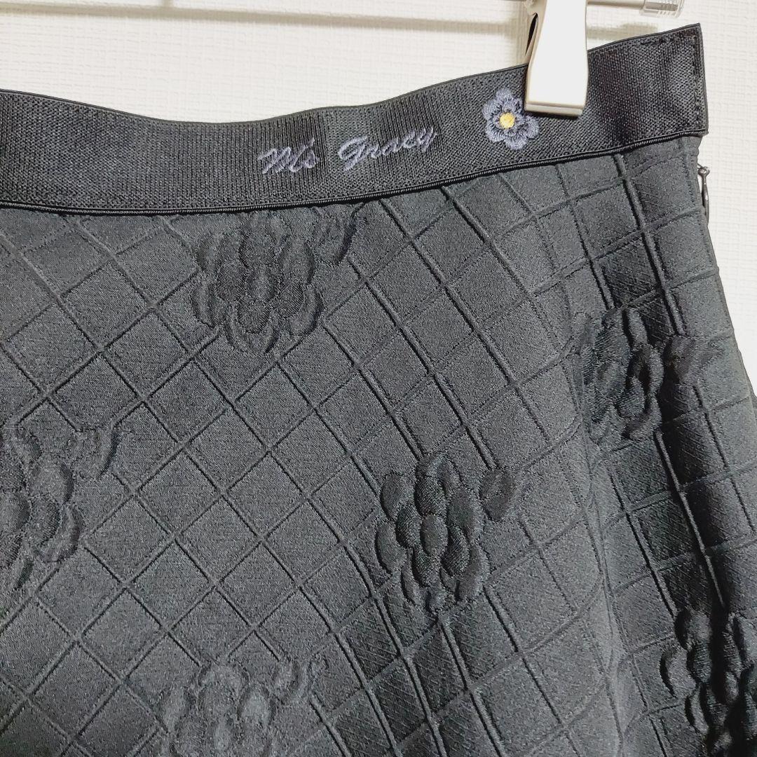 美品 M'S GRACY 2023 カメリア ジャガード フレアスカート 38