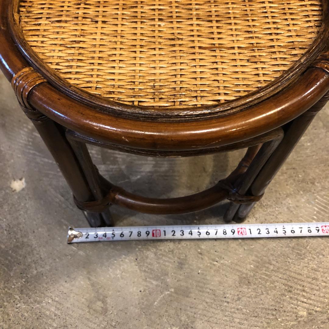 ラタン ハイバックスツール　ミニ椅子　インテリア用　ティスプレイ　花台