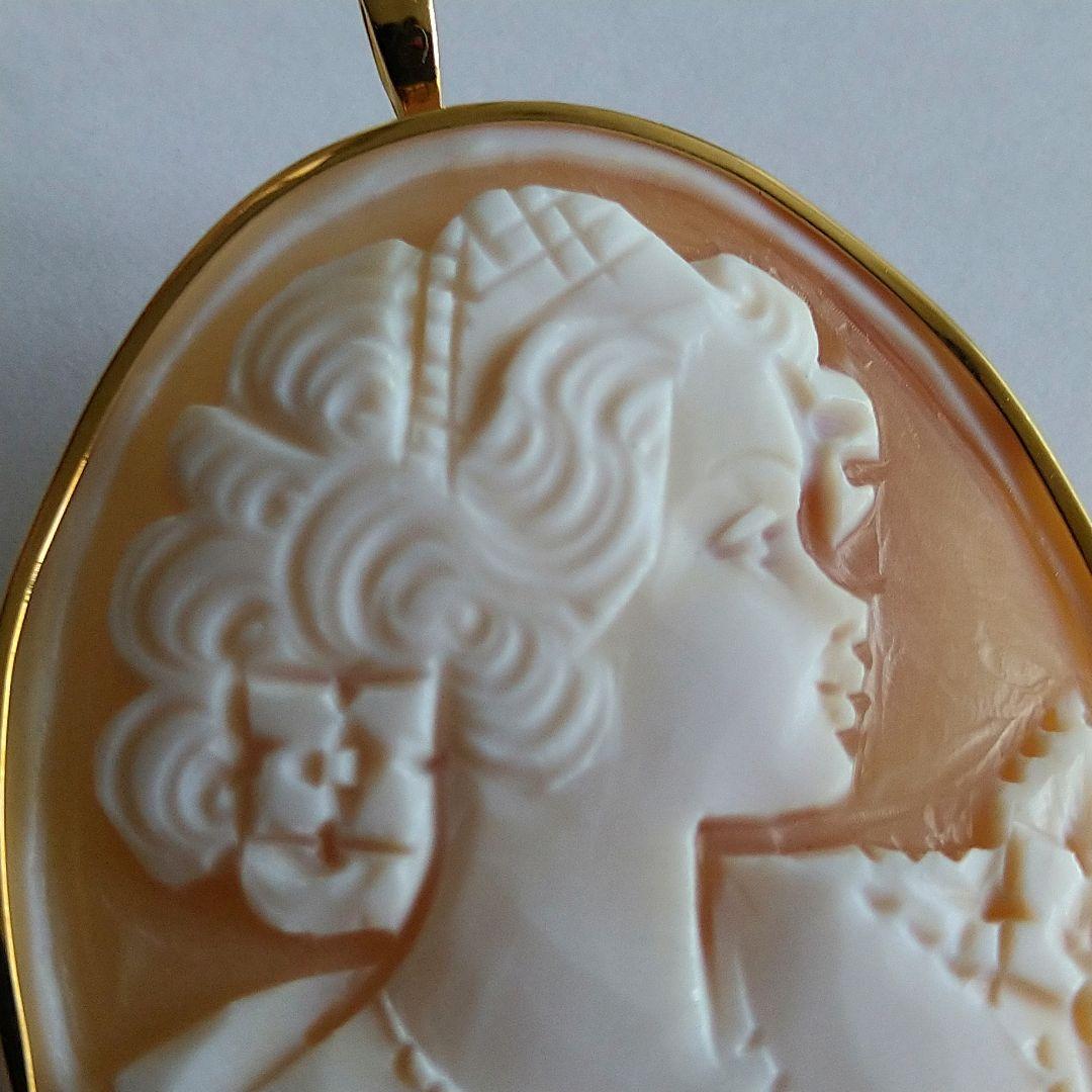 tai125様専用✤シェルカメオブローチ✤K18✤2way✤デビュー前の美少女