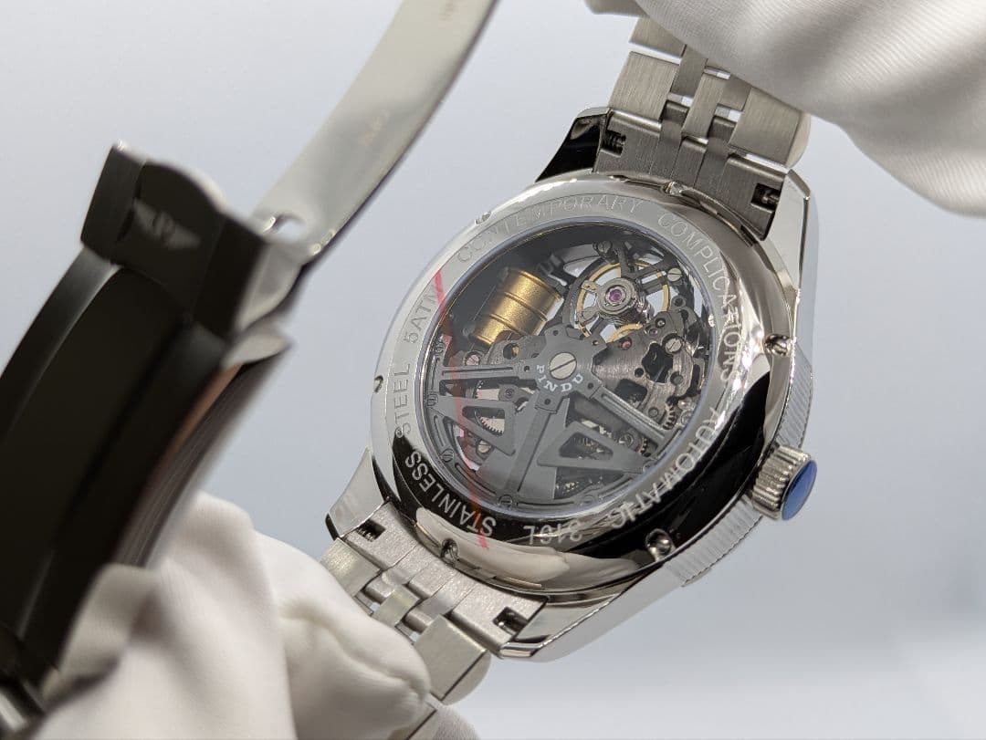 【新品未使用品】PINDU WATCH 自動巻き 機械式腕時計 スケルトン腕時計