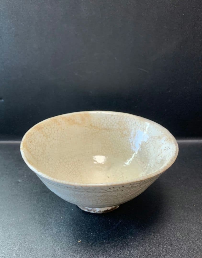 白高麗 茶碗 抹茶碗 茶器 骨董 貫入 白色 古い 共箱 白磁 朝鮮 中国