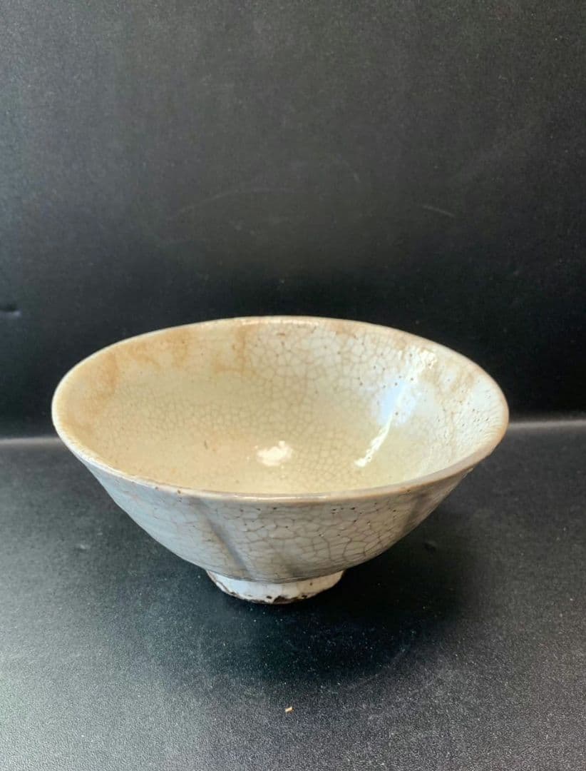白高麗 茶碗 抹茶碗 茶器 骨董 貫入 白色 古い 共箱 白磁 朝鮮 中国