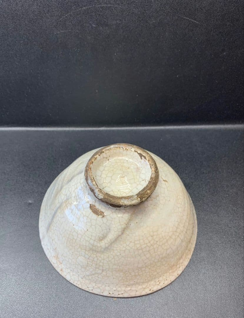 白高麗 茶碗 抹茶碗 茶器 骨董 貫入 白色 古い 共箱 白磁 朝鮮 中国