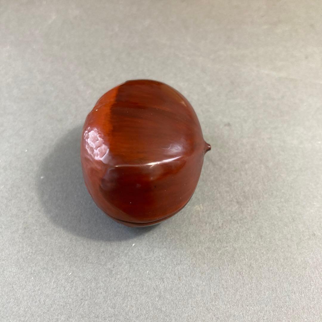 茶道具 乾漆 栗香合 畦地粒俵 造 内側全面金箔貼り 共箱 S73KG