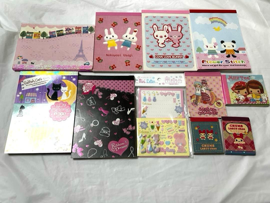 平成　レトロ　ファンシー　うさぎ　ねこ　メモ帳　大量　10点　おまとめ売り 平成レトロ メモ帳 にゃんこ うさぎ アニマル ファンシー インデックス