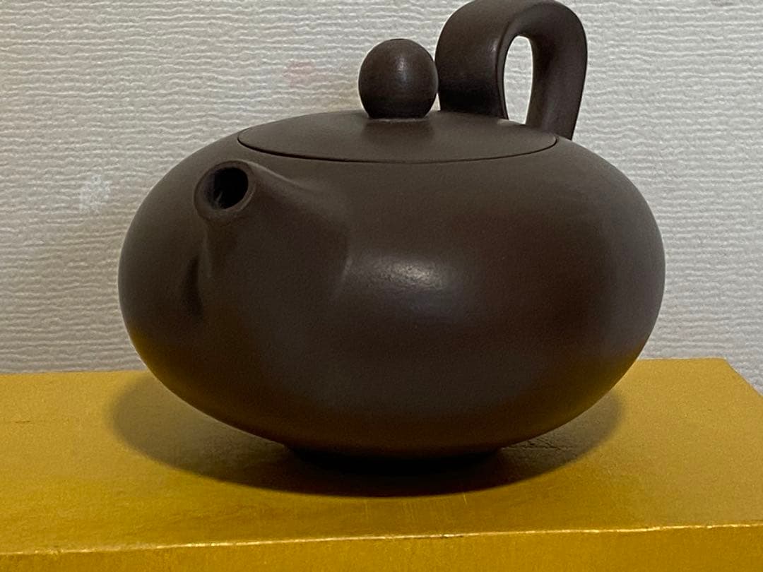 ♦中国？台湾 陸羽造 扁壺形 茶壺 茶道具 煎茶道具 茶器 急須 骨董品