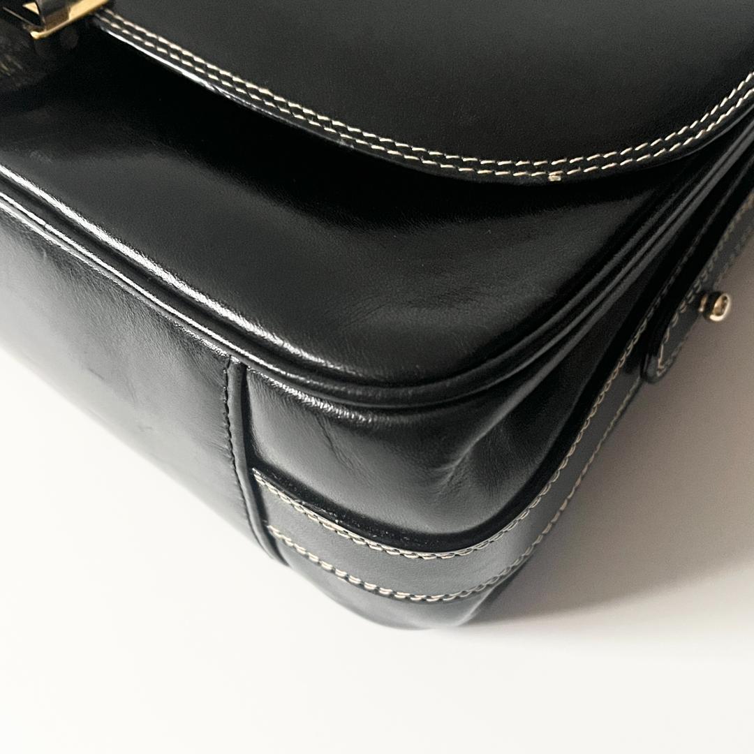 【希少】BALLY ショルダーバッグ ブラック レザー ヴィンテージ