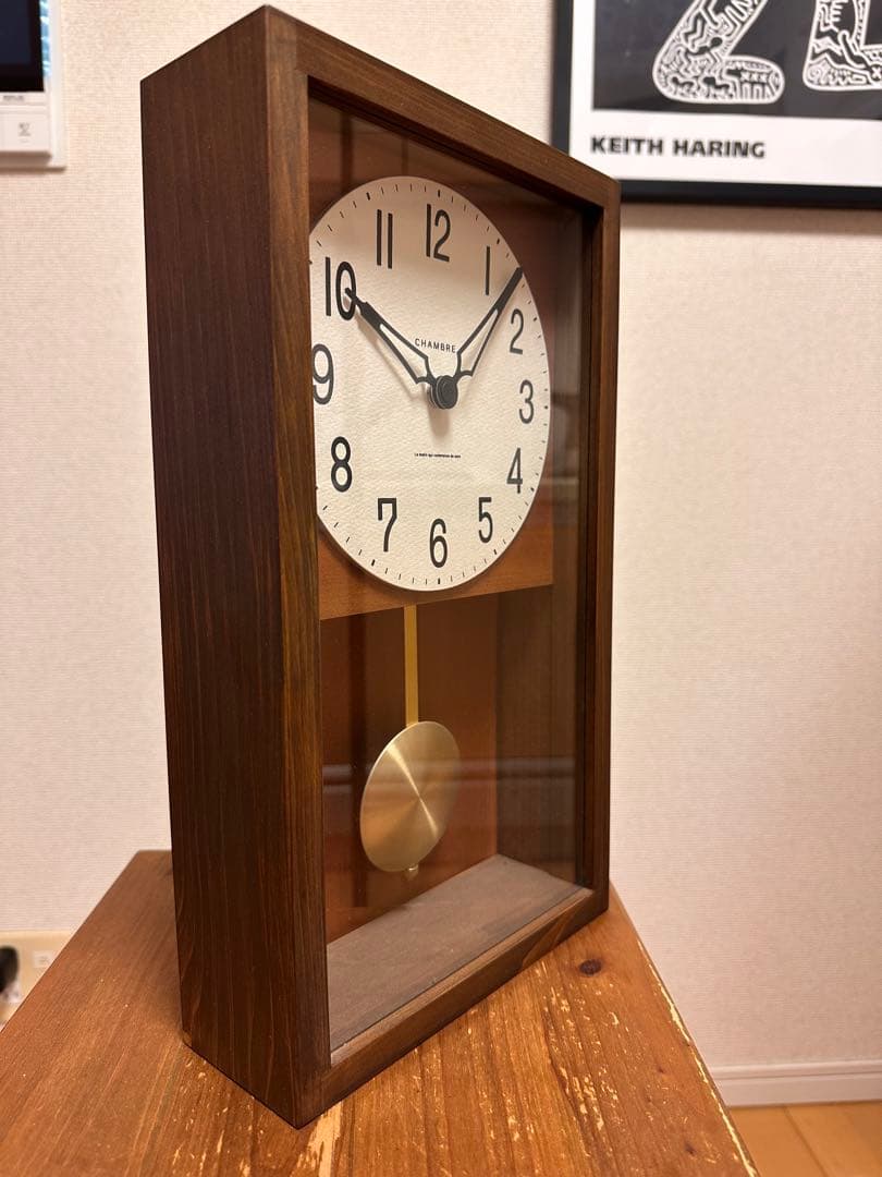 CHAMBRE北欧風ウッドフレーム振り子時計