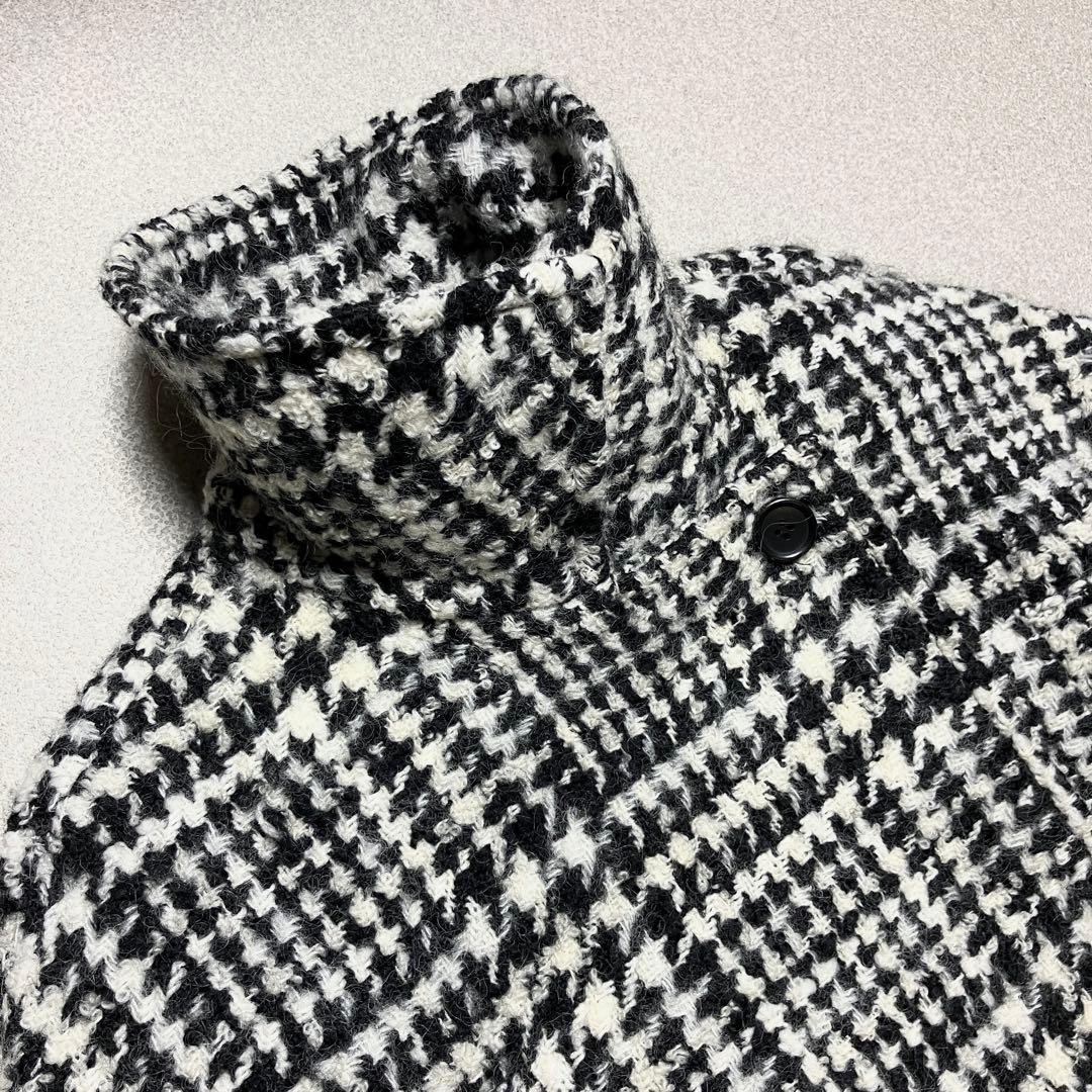 千鳥柄 コクーン シャギー】クラネ オーバーコート ツイード ロング