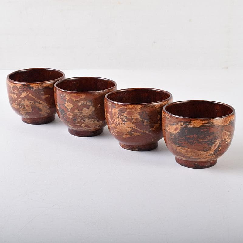 煎茶道具　足助乾漆　高山兼山作　煎茶碗四客　茶托五客　共布共箱　V　R8679