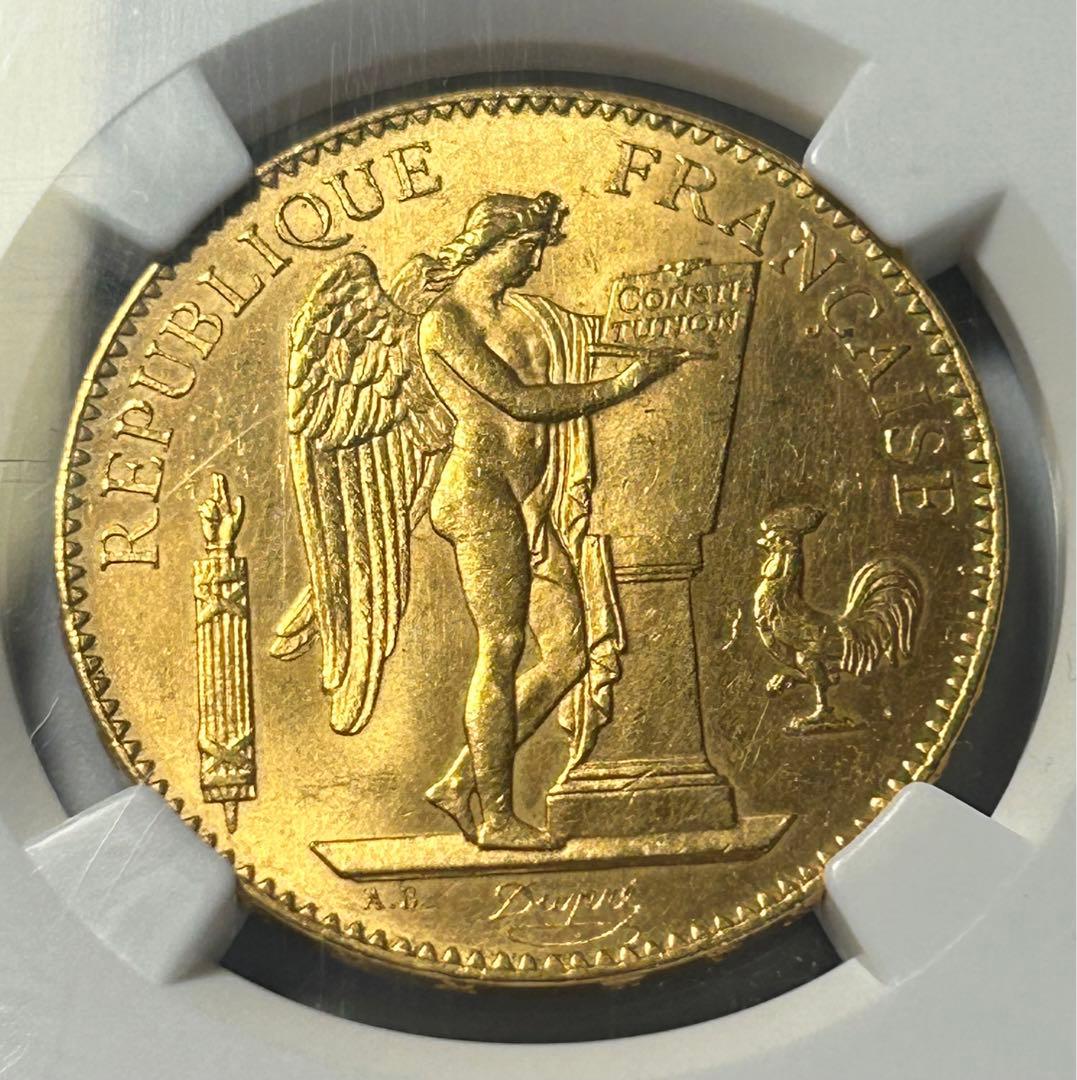 1879A フランス G100フラン エンゼル金貨 NGC MS63 - メルカリ