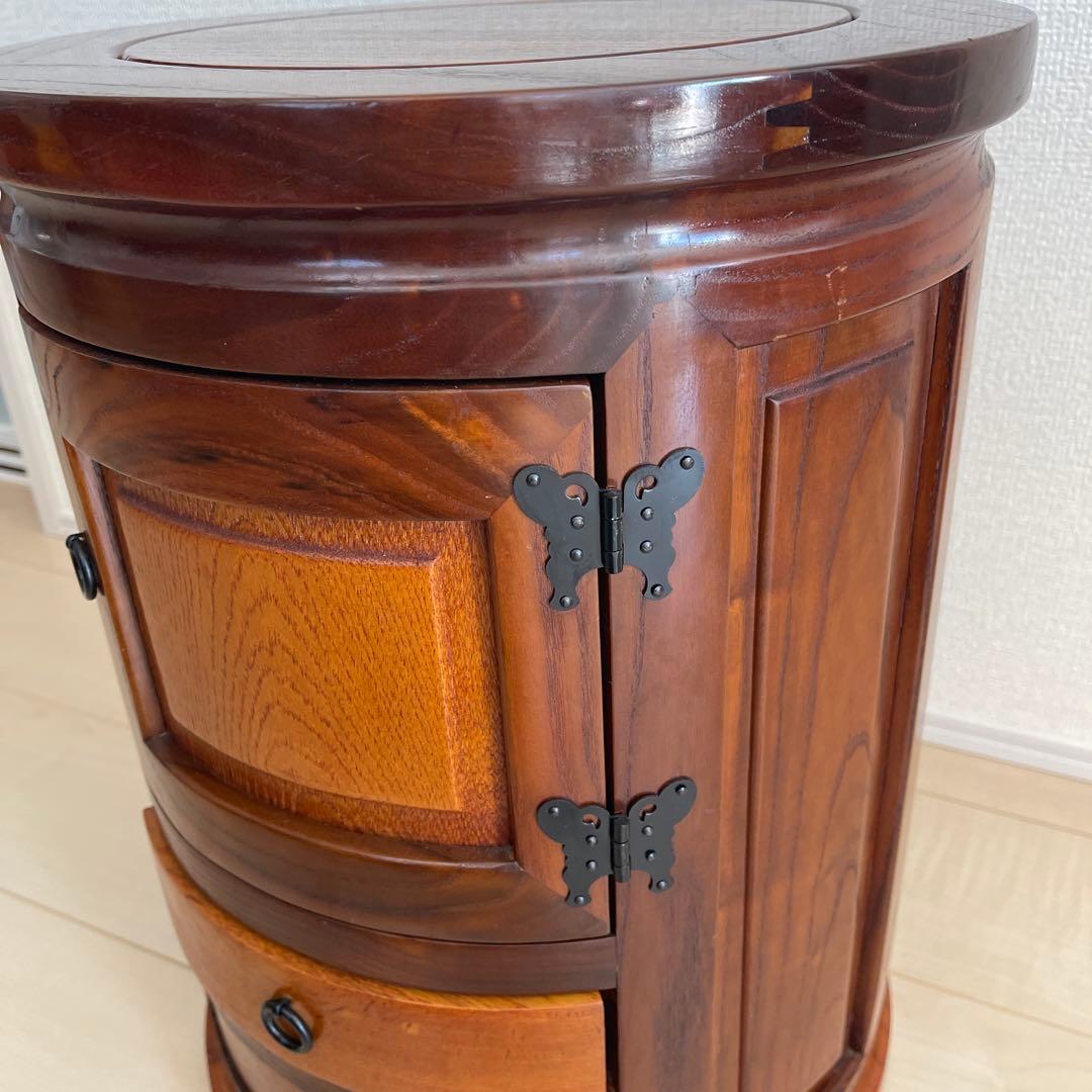 李朝家具 収納付き丸型スツール インテリア アンティーク 家具 レトロ