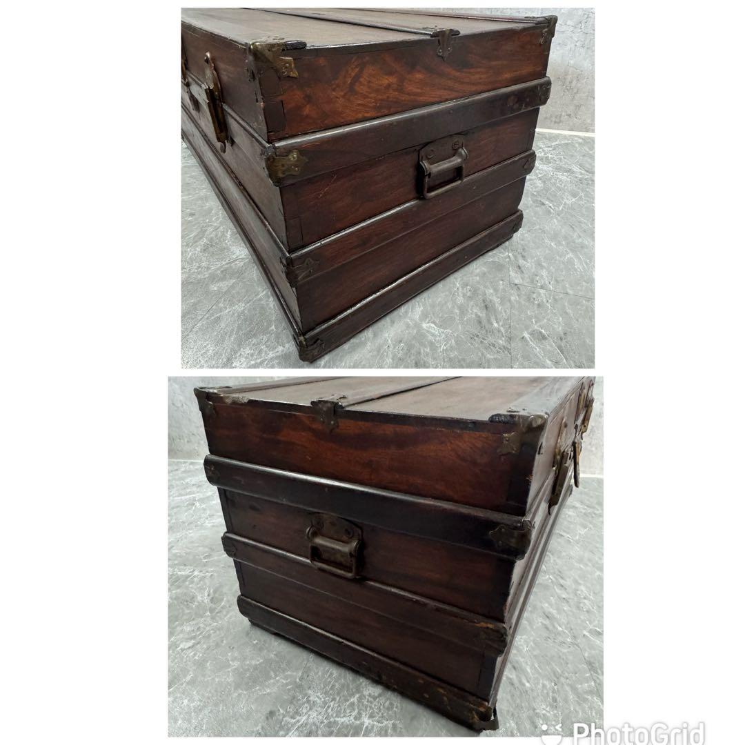 珍品】トランクケース コンテナボックス 船舶 船鞄 収納 アンティーク