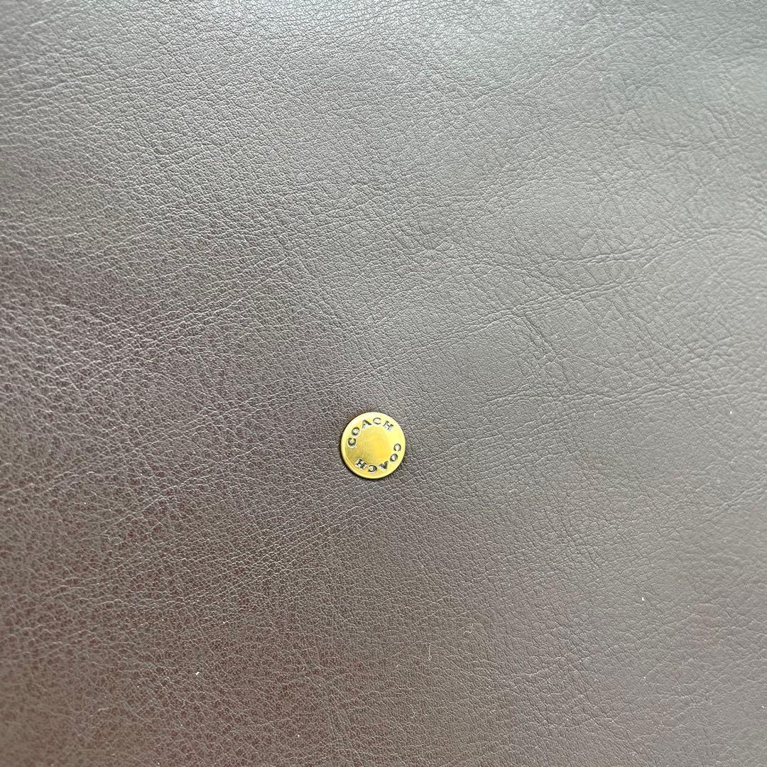 【極美品】コーチ　ブルックリン　ショルダーバッグ　レザー　ロゴ　ダークブラウン