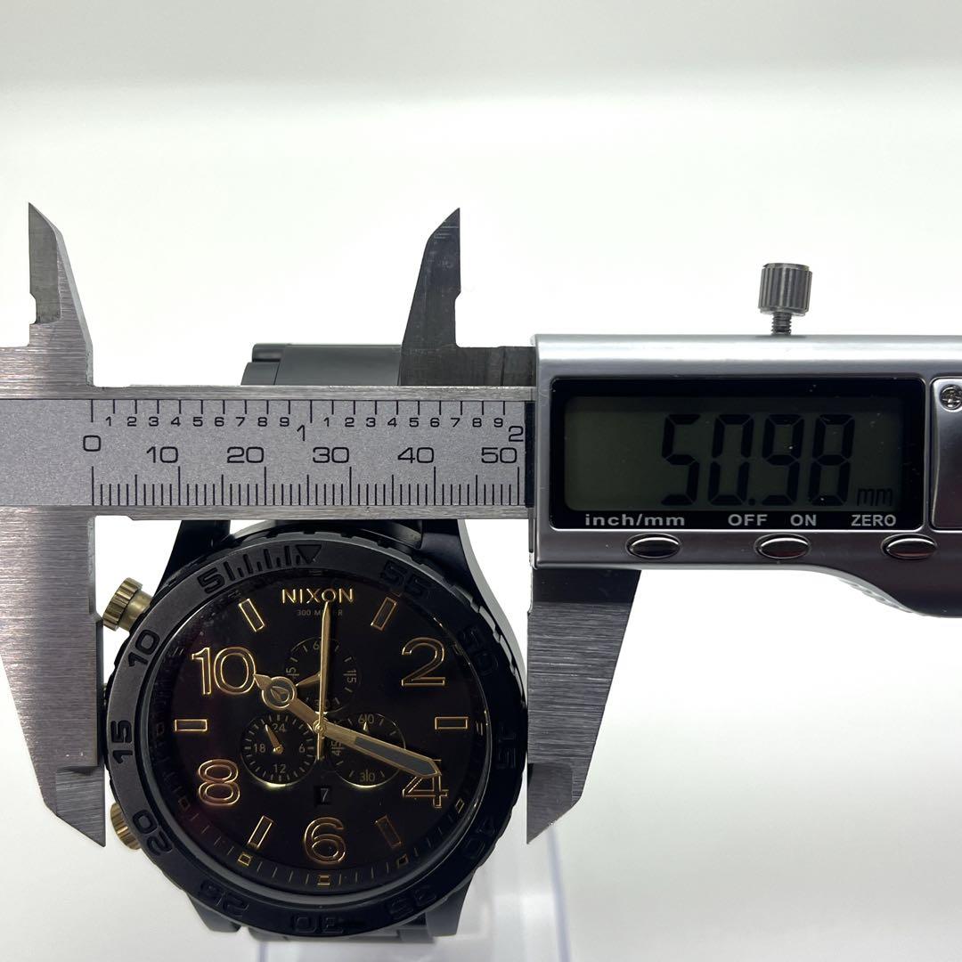 【左リューズ】NIXON ニクソン 51-30 クロノ デイト 黒 稼働品