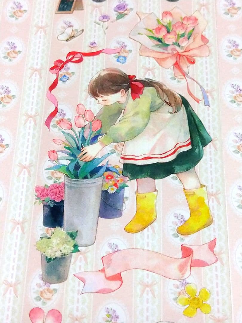 ☆のこり１再販☆J405＃小小花匠(PET)喵啪叽切り売り海外人物マステ女の子