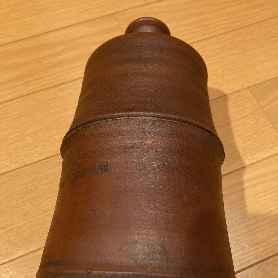 備前焼　竹型　花生け　茶道具　一輪挿し