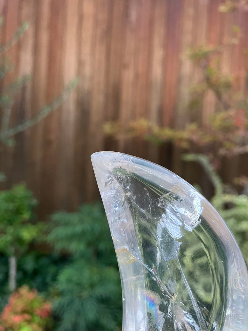 水晶 三日月 モチーフ トレー 虹入り