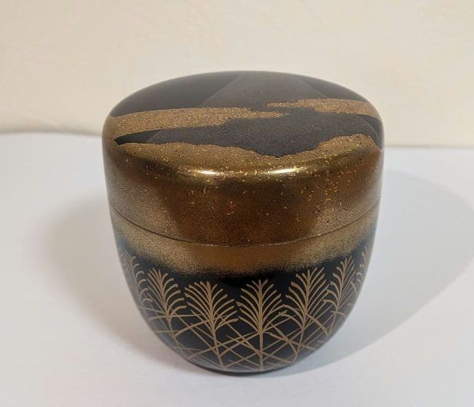 武蔵野蒔絵』清水博章作 清博 輪島塗 棗 茶道具 茶入 茶器 富士山 内銀溜