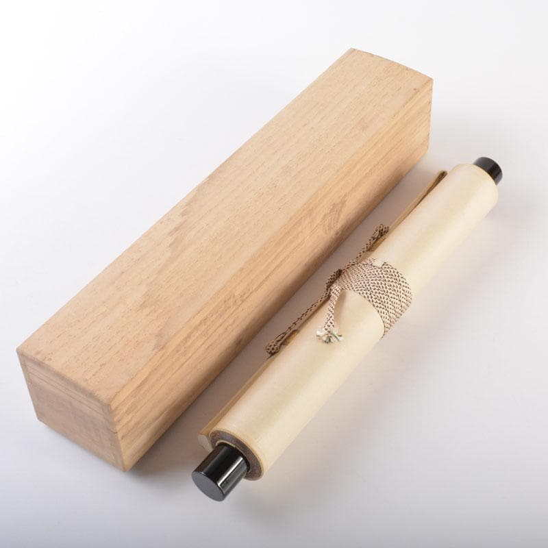 掛軸 前大徳 雪尾要道筆 「眉毛横眼上」 寿老人図 共箱