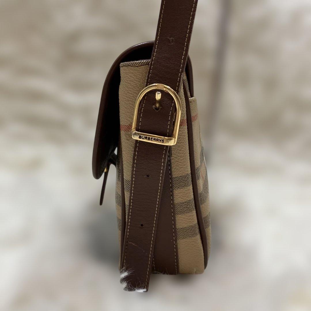 美品 バーバリー ショルダーバッグ ホースロゴ型押し ノバチェック