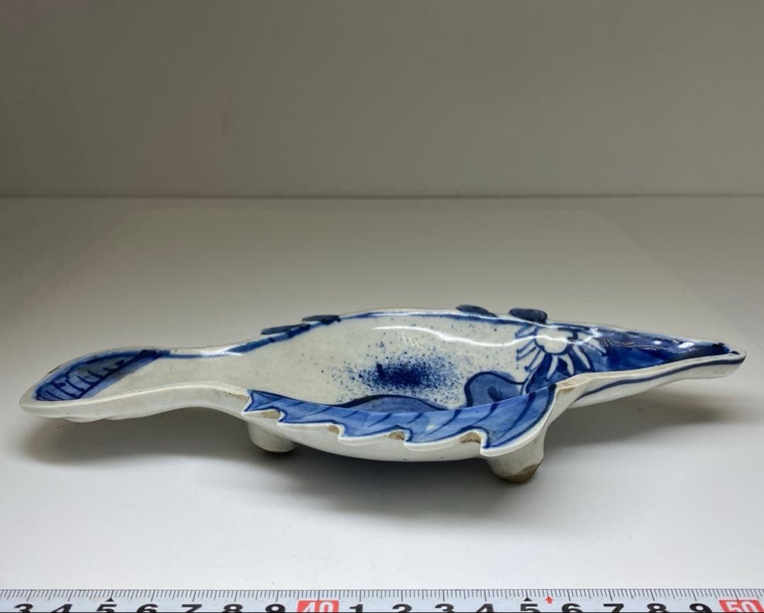専用　高橋道八　魚型皿　箱付　長さ23.3㎝東Y7-0403☆1Fタサコサ