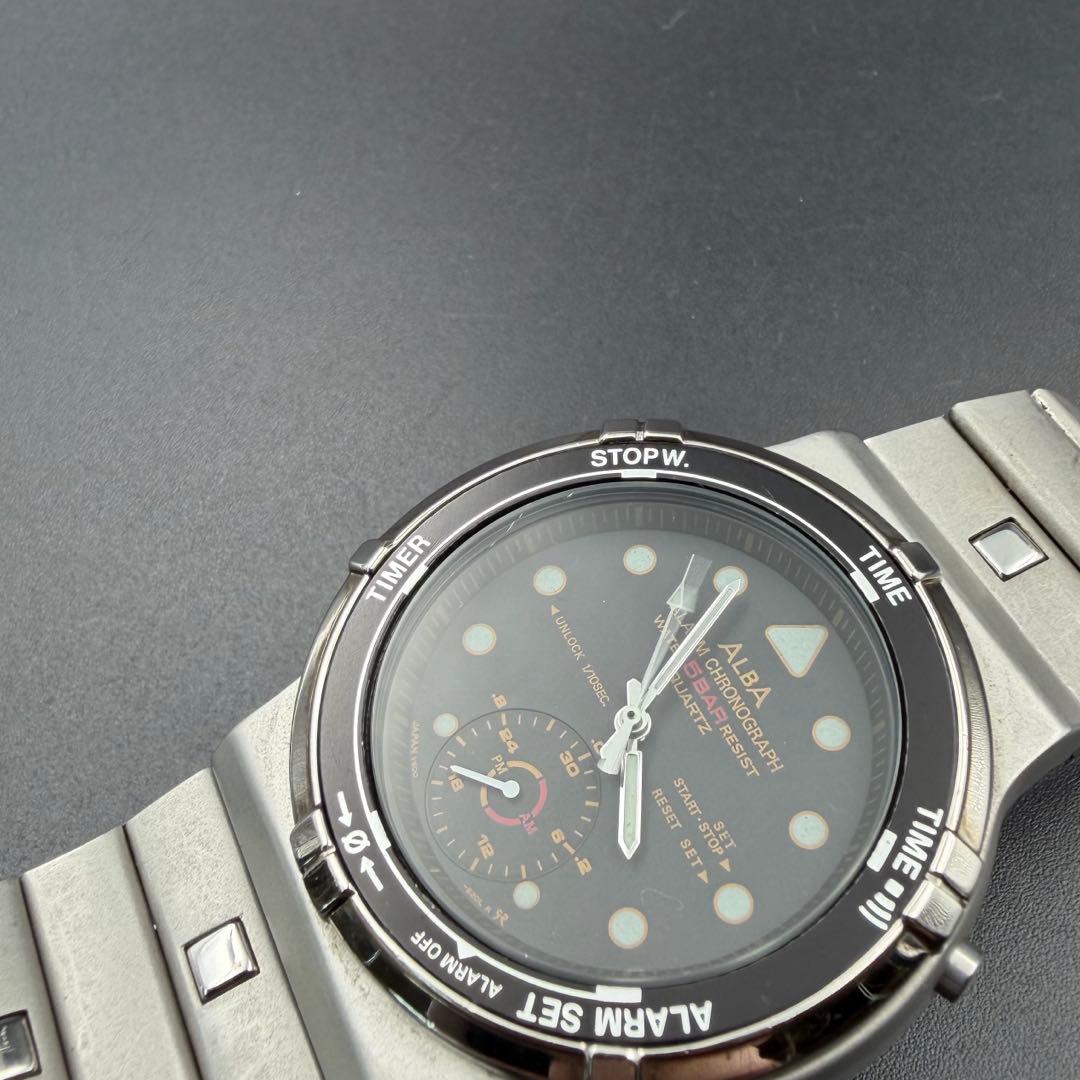 ALBA V600-6130 セイコー アルバ アラーム クロノグラフ
