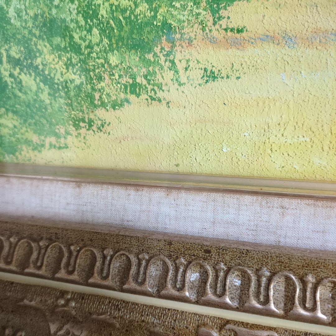 吉田敏之 白樺 風景画 油彩画 ゴールドフレーム