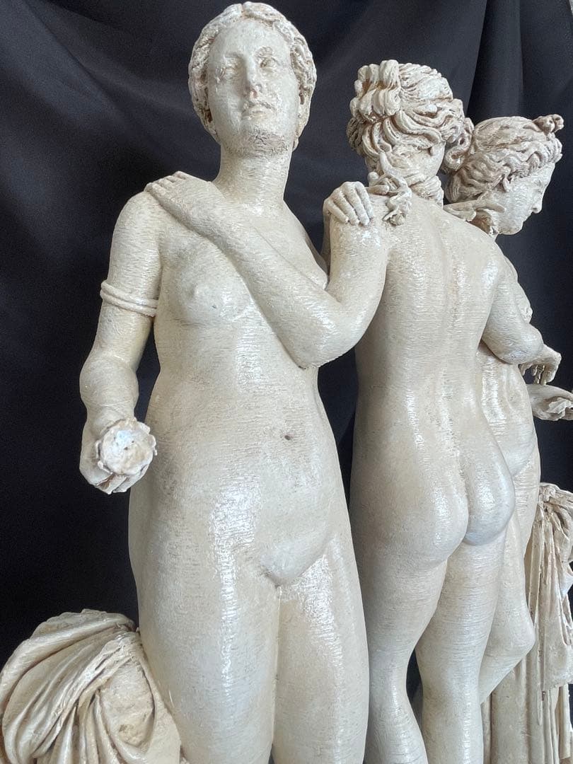 三美神 彫刻。西暦2世紀。高さ47 cm , レプリカ, ローマ神話 ローマ