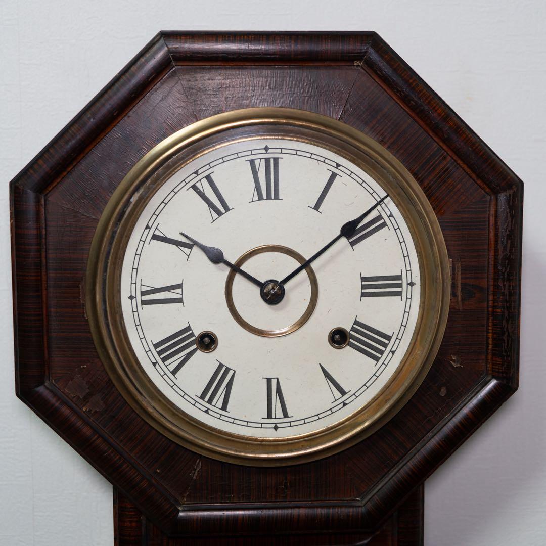 森合資会社　振り子時計　大正　昭和　オーバーホール済　動作品　八角尾長