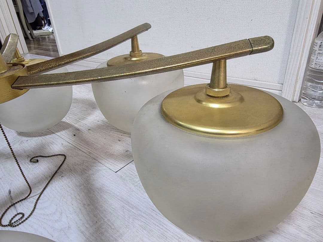 フロストガラス6灯シーリングライト照明 昭和レトロ ガラス