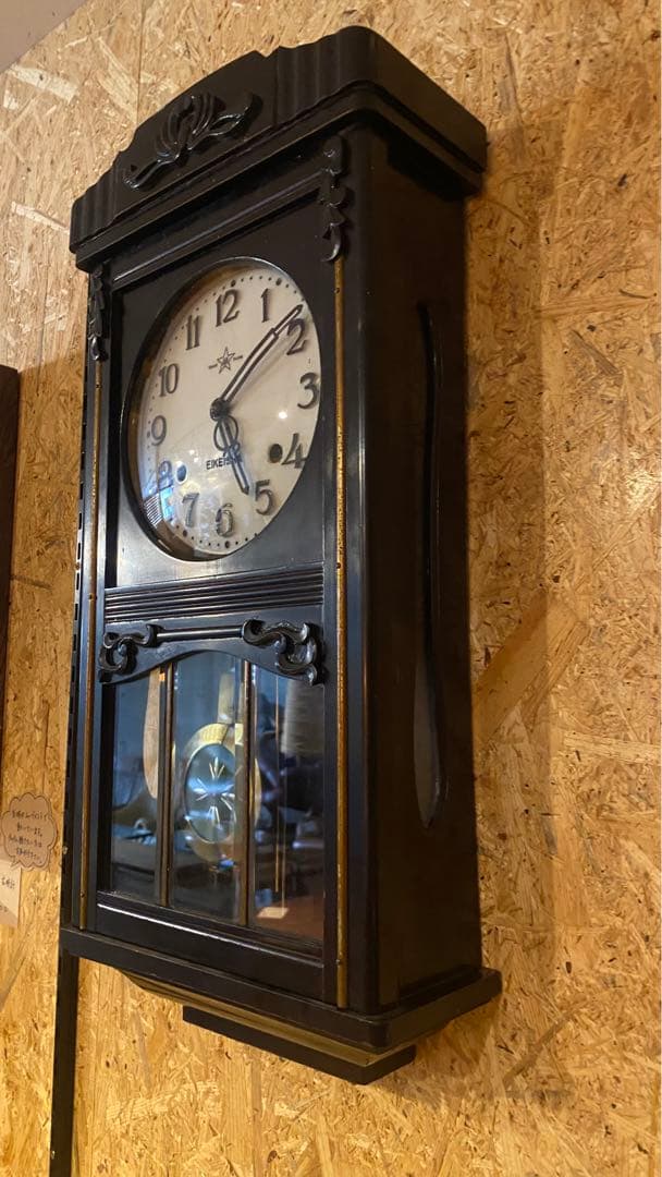 栄計舎　AK EIKEISHA ゼンマイ時計　機械時計　柱時計　掛時計　レトロ