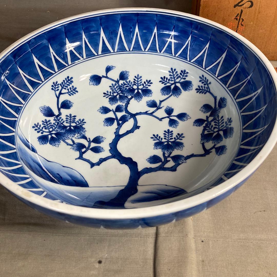 【mintonさん専用】古伊万里の伝統　名窯　舘林源右衛門作　染付桐絵　大深鉢 mintonさん専用】古伊万里の伝統 名窯 舘林源右衛門作 染付桐絵 大