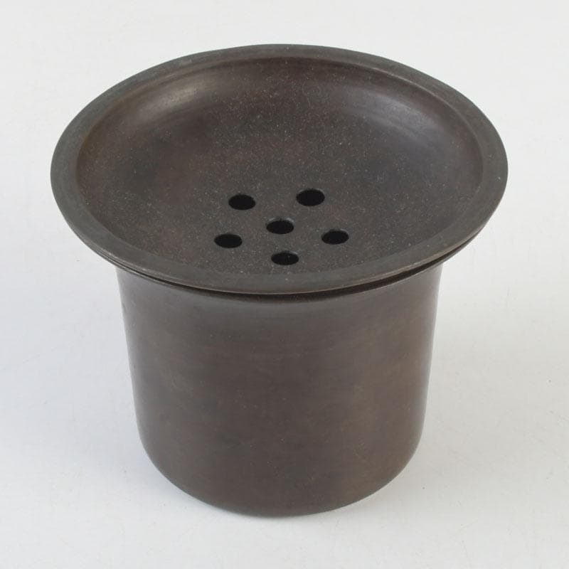 煎茶道具 古銅 茶こぼし 建水 V 9642 美術品・アンティーク・コレクション