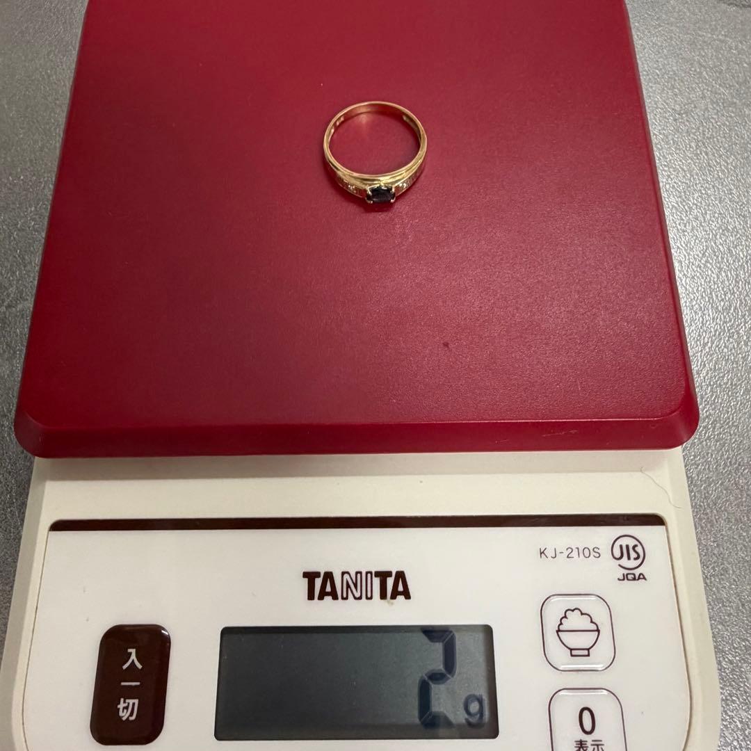 K18ゴールド サファイアカラーストーンリング　ヴィンテージ