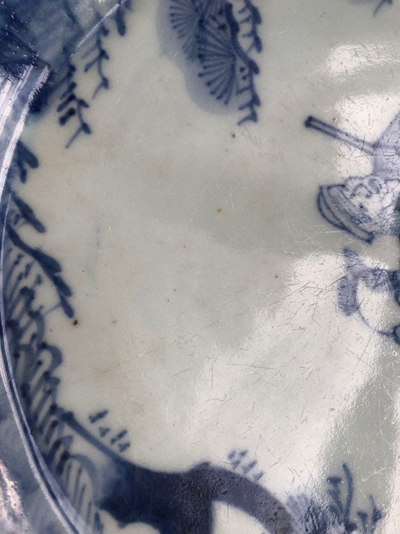 古伊万里　飾り皿　直径29cm　伊万里　染付　時代物26A3