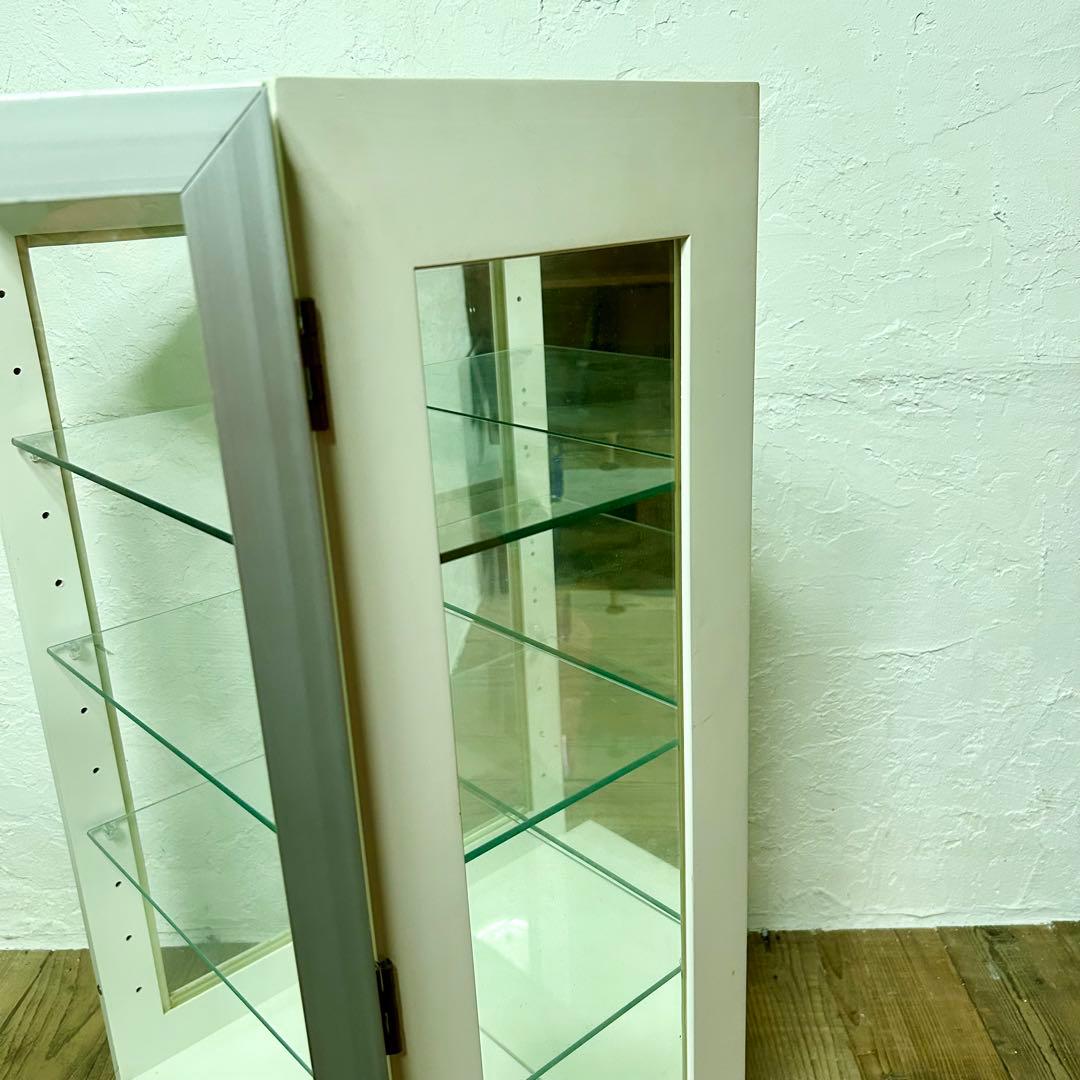 ガラス ショーケース コレクションケース 白a ガラスケース 4段両扉