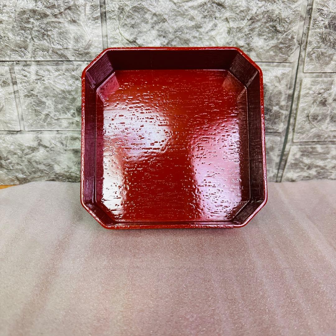 【茶道具　菓子器】縁高重　漆塗り　花鳥　中村湖彩作　5客