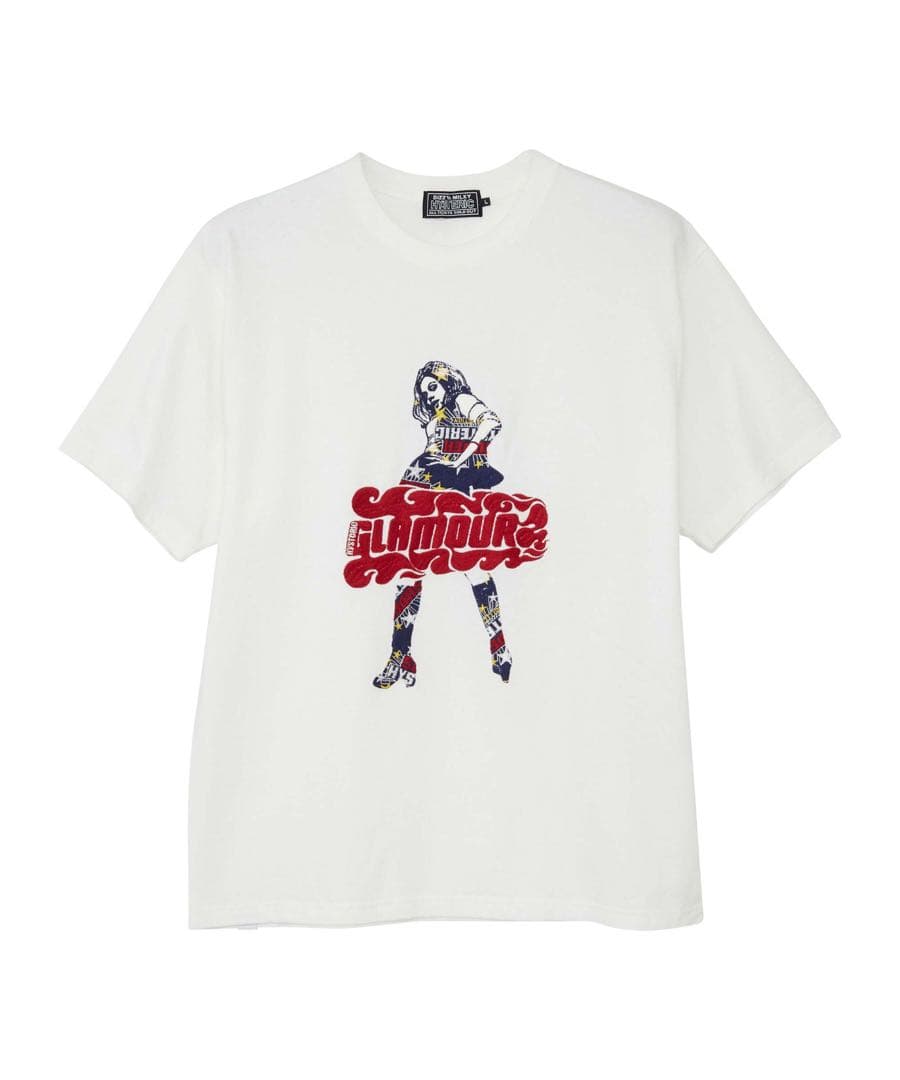 ヒステリックグラマー VIXEN GIRL刺繍 Tシャツ 白XL C99502