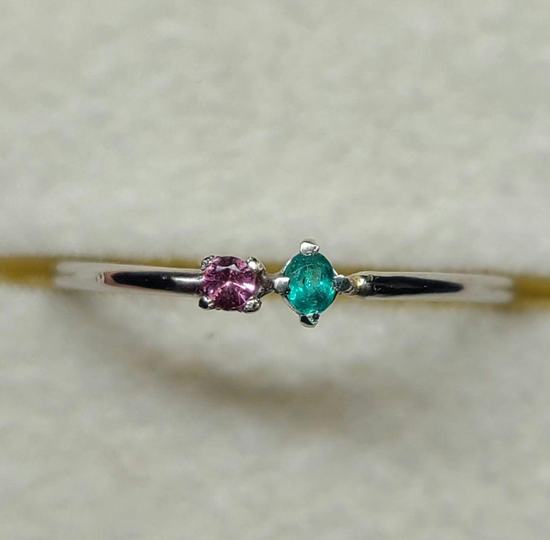 ☆バターリャパライバトルマリン&パパラチアサファイアリングPt900