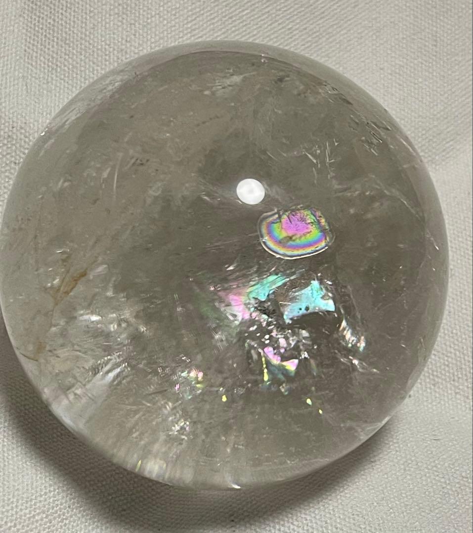 値下げ 大サイズ 虹入り水晶 スフィア（丸玉） 約8cm 790g