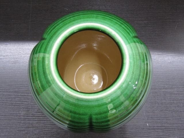 未使用品】山崎光洋 京焼 清水焼 花瓶 均窯 深緑 美品 未使用品】山崎