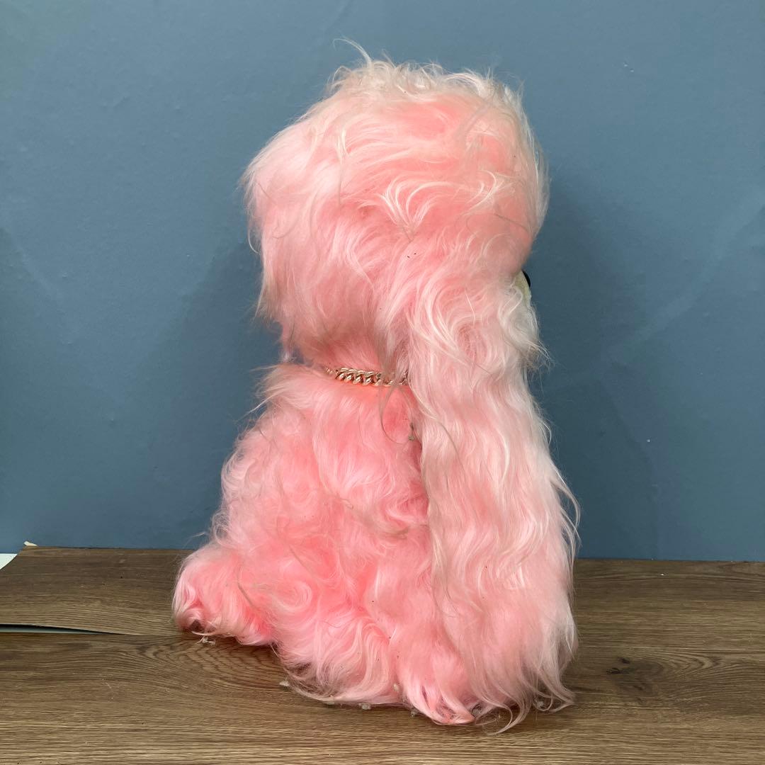 昭和レトロ エクスラン プードル ぬいぐるみ ピンク タグ付き 当時物