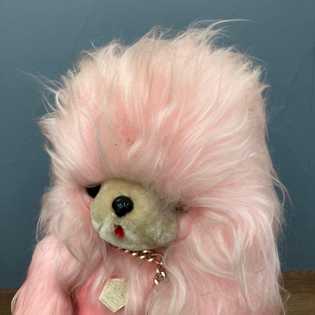 昭和レトロ エクスラン プードル ぬいぐるみ ピンク タグ付き 当時物
