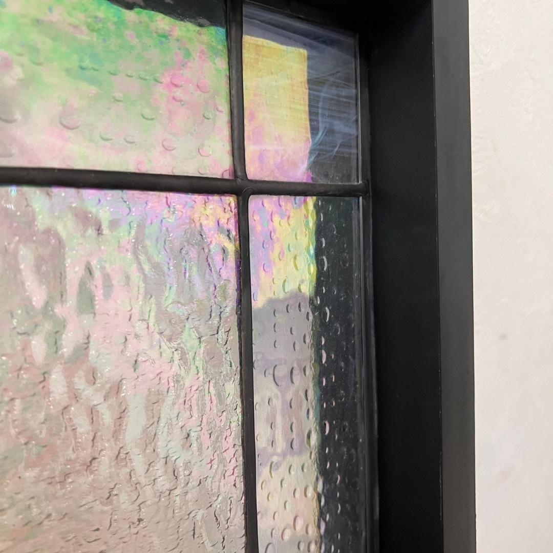 大型 ヴィンテージ ステンドグラス アンティークパネル 82×83.5