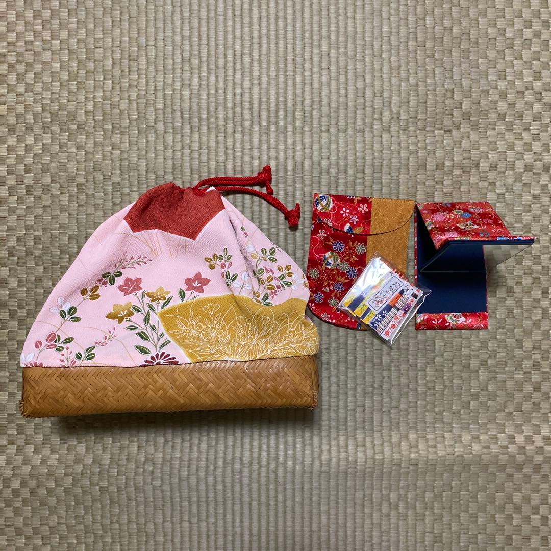 京都 舞妓花籠 お座敷籠 お座敷に必要な4点セット舞扇の入るサイズです