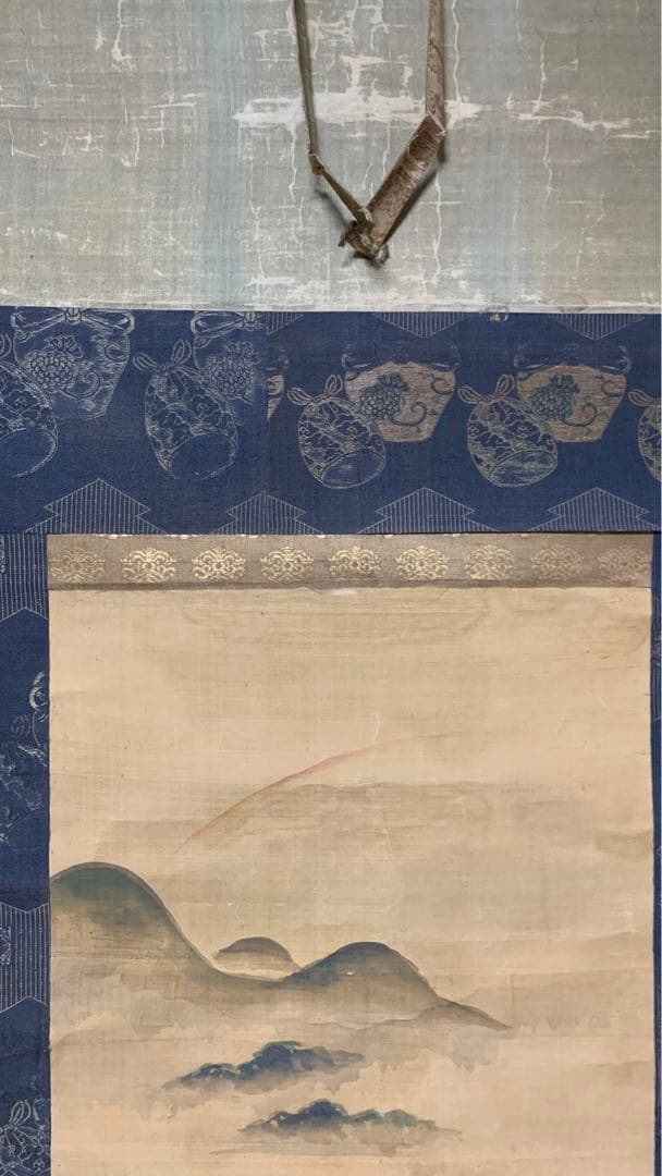 ②④ 中国？山水風景水墨画掛軸　署名捺印有り　作者不明　江戸時代？