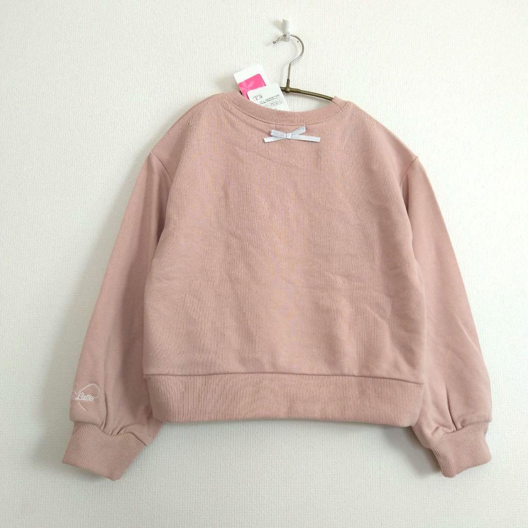カフェオレ♡★新品 ピンクラテ★りぼんパ－ルトップス 130