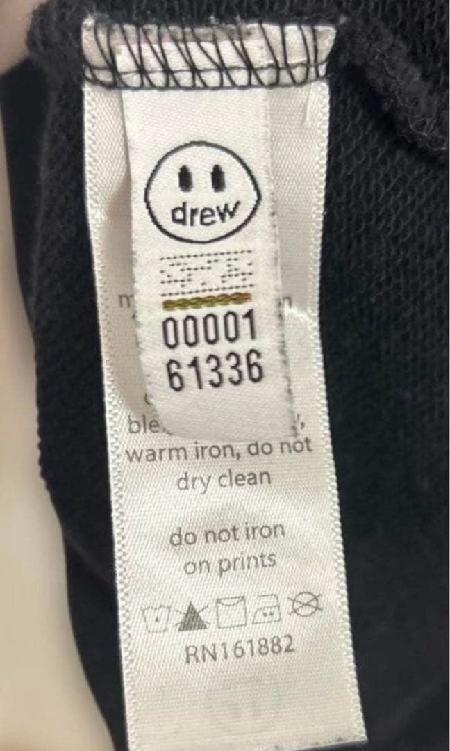 drew house スマイルロゴ パーカー S 黒